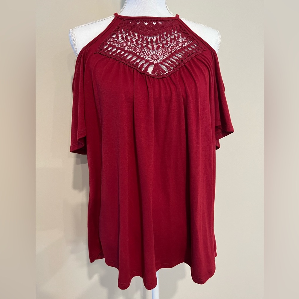 SHEIN short sleeve open shoulder top
